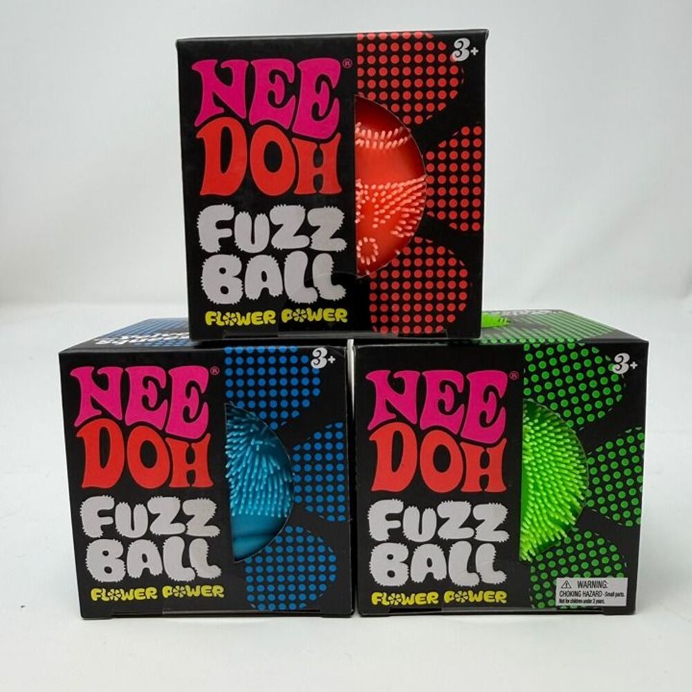 Needoh Fuzzball Flower Power Bundle Lot of 3